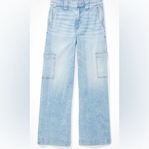 American Eagle super high rise baggy wide leg cargo jeans